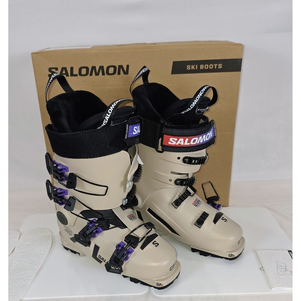 Salomon Shift Pro 110 W AT GW Ski Boots Humus Black Purple Size 24/24.5 New